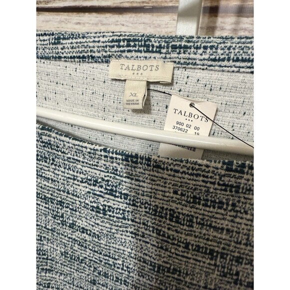 Talbots Women’s Sz XL Green White 3/4 Sleeve Top New - Picture 3 of 10